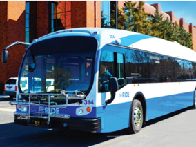 RTC RIDE bus driving on the street